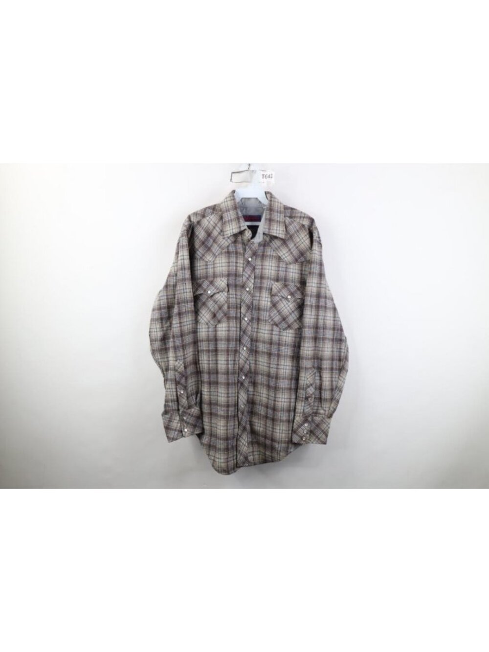 Vintage 70s Mens Large Wool Blend Western Snap Button Shirt Jacket Jac Shirt